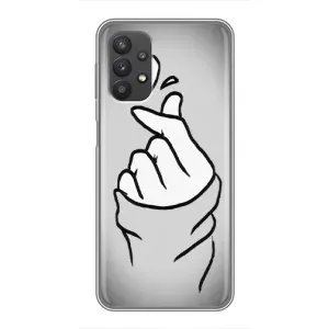 Чохол з принтом для Samsung Galaxy A32 (5G) (AlphaPrint - Знак сердечка) (Значок Love)