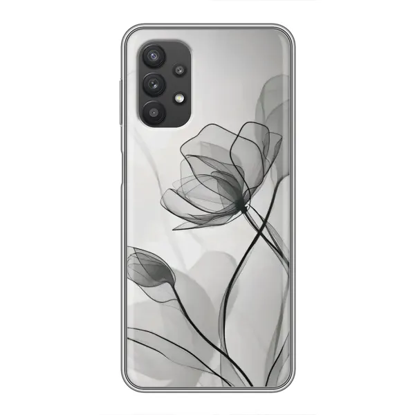 Чохол з принтом «Чорні квіти» для Samsung Galaxy A32