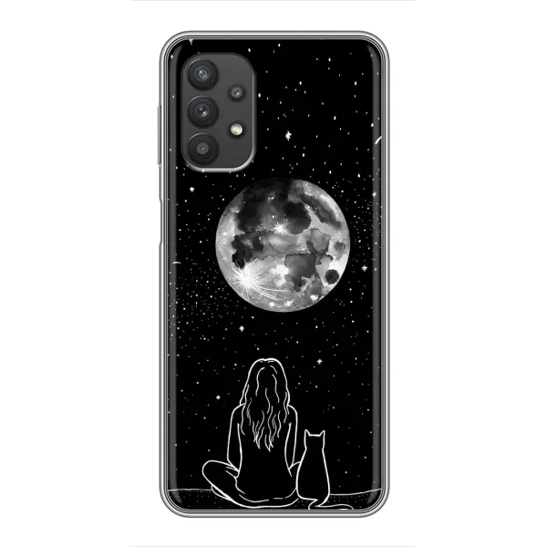 Чехол с принтом «Девушка с котом» для Samsung Galaxy A32 Чехол с принтом «Девушка с котом» для Samsung Galaxy A32
