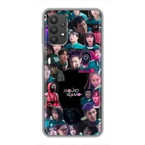 Чехол Гра в кальмара для Samsung Galaxy A32 (Коллаж Игра кальмара)