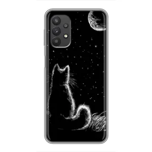 Чехол с принтом для Samsung Galaxy A32 (AlphaPrint) Модные коты