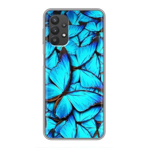 Чехол с принтом «Синие бабочки» для Samsung Galaxy A32