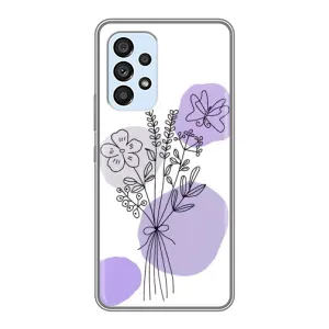 Силиконовый чехол с принтом в цветах на Samsung Galaxy A33 (5G) (Букет фиолетовая абстракция)