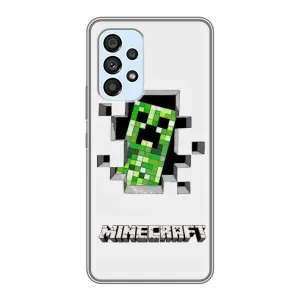 Чехол Майнкрафт на Samsung Galaxy A33 (5G) (AlphaPrint) Minecraft (крипер Майнкрафт)