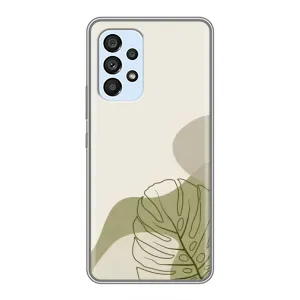 Силиконовый чехол с принтом в цветах на Samsung Galaxy A33 (5G) (Зеленая монстера дизайн)