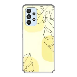Силиконовый чехол с принтом в цветах на Samsung Galaxy A33 (5G) (Желтая монстера арт)