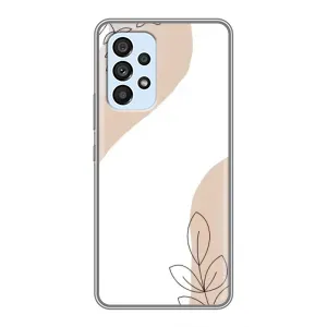 Силиконовый чехол с принтом в цветах на Samsung Galaxy A33 (5G) (Нюдовая веточка абстракция)
