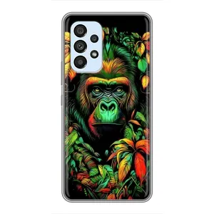 Чохол з Мавпами Samsung Galaxy A33 (5G) - (AlphaPrint) (Мавпа в квітах)