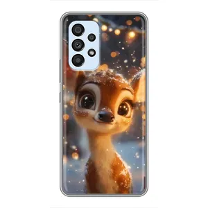 Яскравий чохол для Samsung Galaxy A33 (5G) з Зимові Оленята (Оленятко серед гірлянд)