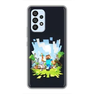 Чехол Майнкрафт на Samsung Galaxy A33 (5G) (AlphaPrint) Minecraft (персонажи Minecraft)