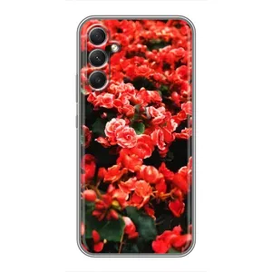Чехлы с Цветами для Samsung Galaxy A34 (VPrint) (Цветы красные)