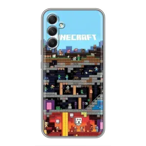 Чехол Майнкрафт на Samsung Galaxy A34 (AlphaPrint) Minecraft (фон Minecraft)