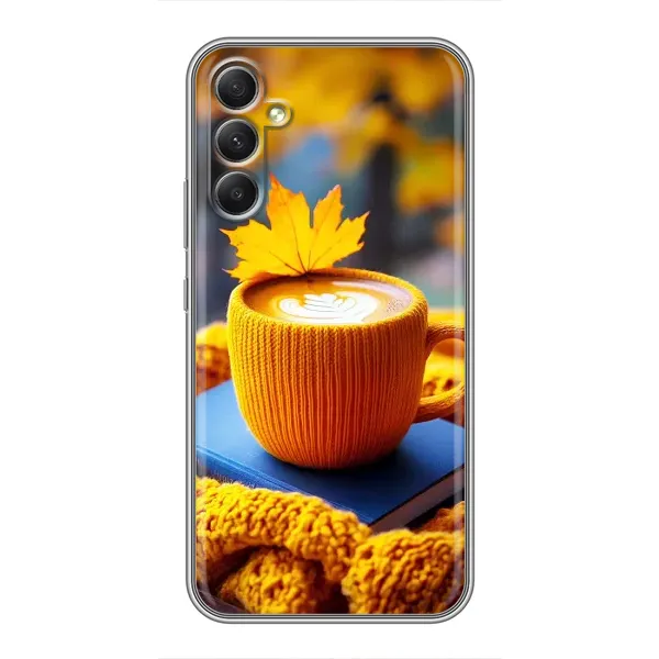Чохол з принтом «Кава на жовтому пледі» для Samsung Galaxy A34