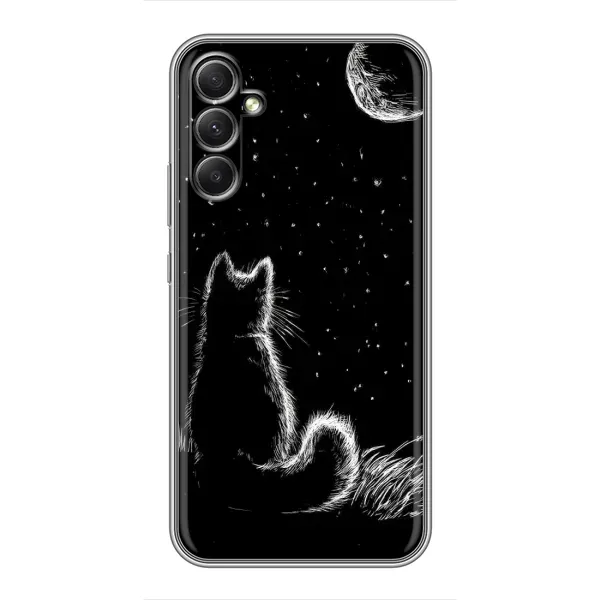 Чехол с принтом «Котик и луна» для Samsung Galaxy A34 Чехол с принтом «Котик и луна» для Samsung Galaxy A34