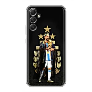 Чехлы для Samsung Galaxy A34 (Leo чемпион) (AlphaPrint) (Месси Король)