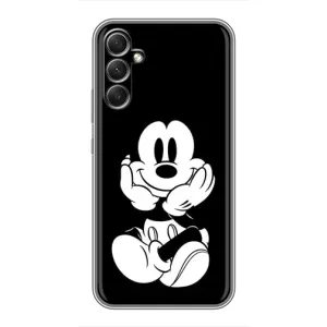 Эксклюзивный чехол для Samsung Galaxy A34 (AlphaPrint - Мультяшные) (Микки на черном)