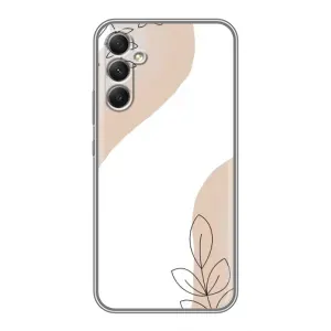 Силиконовый чехол с принтом в цветах на Samsung Galaxy A34 (Нюдовая веточка абстракция)