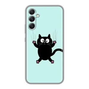 Чохол з принтом для Samsung Galaxy A34 (AlphaPrint) Модні коти (Падаючий кіт)