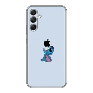 Чехол с принтом Стич на Samsung Galaxy A34 (Stitch apple)