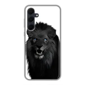 Чехлы с картинками животных Samsung Galaxy A35 (5G) (Черный ЛЕВ)