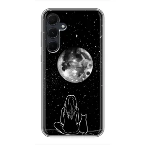 Чохол з малюнком кіт на Samsung Galaxy A35 (5G) (Дівчина з котом)