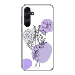 Силиконовый чехол с принтом в цветах на Samsung Galaxy A35 (5G) (Букет фиолетовая абстракция)