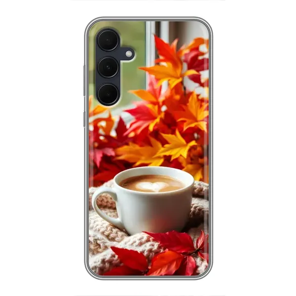 Чохол з принтом «Кава та листя» для Samsung Galaxy A35 (5G) Чохол з принтом «Кава та листя» для Samsung Galaxy A35 (5G)