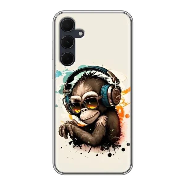 Чохол з принтом «Макака в навушниках» для Samsung Galaxy A35 (5G)