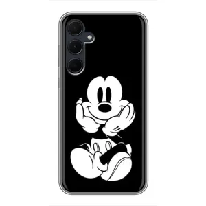 Эксклюзивный чехол для Samsung Galaxy A35 (5G) (AlphaPrint - Мультяшные) (Микки на черном)