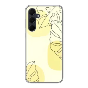 Силиконовый чехол с принтом в цветах на Samsung Galaxy A35 (5G) (Желтая монстера арт)