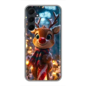 Яскравий чохол для Samsung Galaxy A35 (5G) з Зимові Оленята (Олень з шарфом)