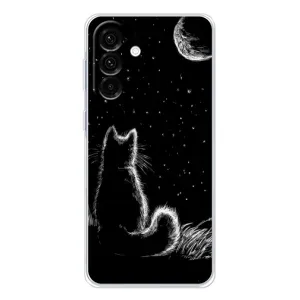 Чохол з принтом для Samsung Galaxy A36 5G (AlphaPrint) Модні коти (Котик і місяць)