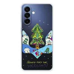 Зимні Чохли для Galaxy A36 5G - прозорий фон (Різдвяний герб)