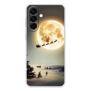 Новорічні, Святкові Чохли для Samsung Galaxy A36 5G - 2024 год (Санта на місяці)