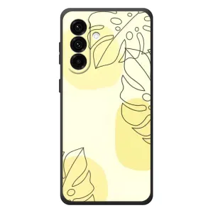 Силиконовый чехол с принтом в цветах на Samsung Galaxy A37 (Желтая монстера арт)