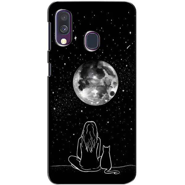 Чехол с принтом «Девушка с котом» для Samsung Galaxy A40 2019 (A405F)