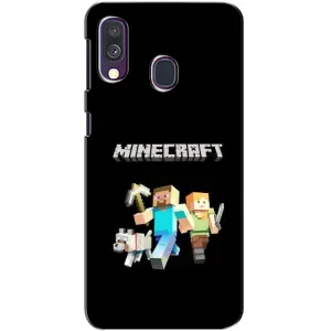 Чехол Майнкрафт на Samsung Galaxy A40 2019 (A405F) (AlphaPrint) Minecraft (герои Minecraft)