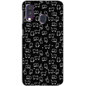 Чехол с принтом для Samsung Galaxy A40 2019 (A405F) (AlphaPrint) Модные коты (Меленькие котики)