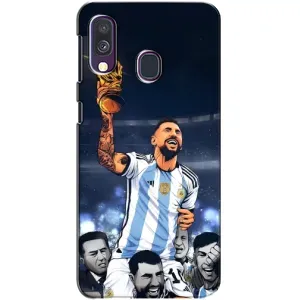 Чехлы для Samsung Galaxy A40 2019 (A405F) (Leo чемпион) (AlphaPrint) (Месси с кубком)