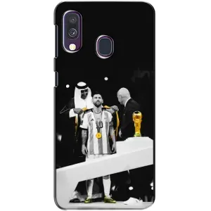 Чехлы для Samsung Galaxy A40 2019 (A405F) (Leo чемпион) (AlphaPrint) (Месси в накидке)