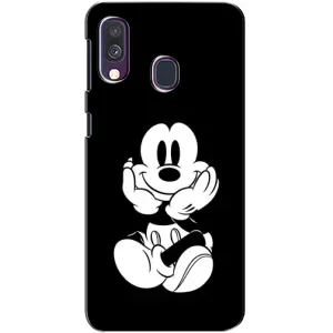 Эксклюзивный чехол для Samsung Galaxy A40 2019 (A405F) (AlphaPrint - Мультяшные) (Микки на черном)