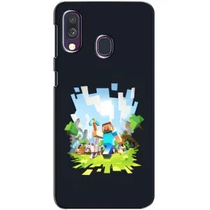 Чехол Майнкрафт на Samsung Galaxy A40 2019 (A405F) (AlphaPrint) Minecraft (персонажи Minecraft)