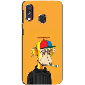 Чехлы с Обезьянами NFT для Samsung Galaxy A40 2019 (A405F) (AlphaPrint) (Скучающая Обезьяна NFT)