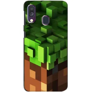 Чехол Майнкрафт на Samsung Galaxy A40 2019 (A405F) (AlphaPrint) Minecraft (текстура Майнкрафт)