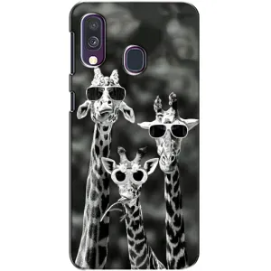 Силіконовий чохол з КАРТИНКАМИ літо для Samsung Galaxy A40 2019 (A405F) (AlphaPrint) (Жирафи в окулярах)