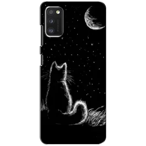 Чохол з принтом для Samsung Galaxy A41 (A415) (AlphaPrint) Модні коти (Котик і місяць)