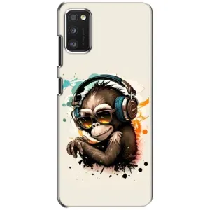 Чохол з Мавпами Samsung Galaxy A41 (A415) - (AlphaPrint) (Макака в навушниках)