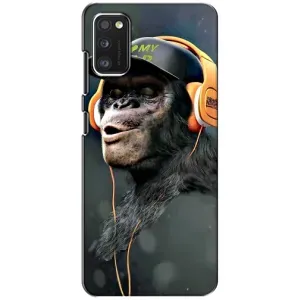Чохол з Мавпами Samsung Galaxy A41 (A415) - (AlphaPrint) (В навушниках)