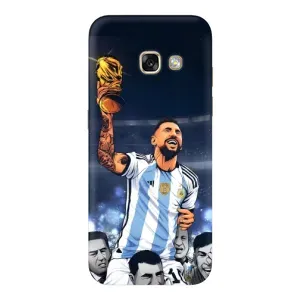 Чехлы для Samsung Galaxy A5 2017 / A520 / A520F (Leo чемпион) (AlphaPrint) (Месси с кубком)