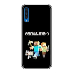 Чехол Майнкрафт на Samsung Galaxy A50 2019 (A505F) (AlphaPrint) Minecraft (герои Minecraft)
